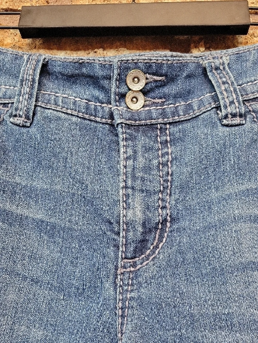 Nine West Denim Rolled Cuff Women's Shorts Size 6 Flap Pockets